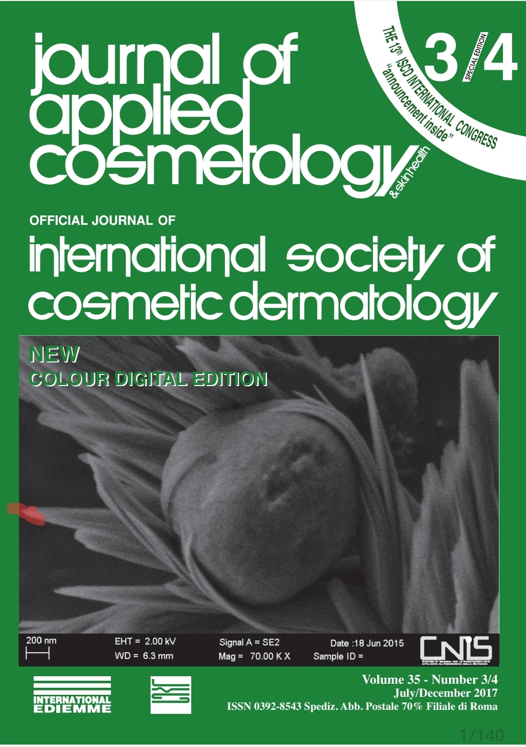 					View Vol. 35 No. 3/4 (2017): Journal of Applied Cosmetology
				