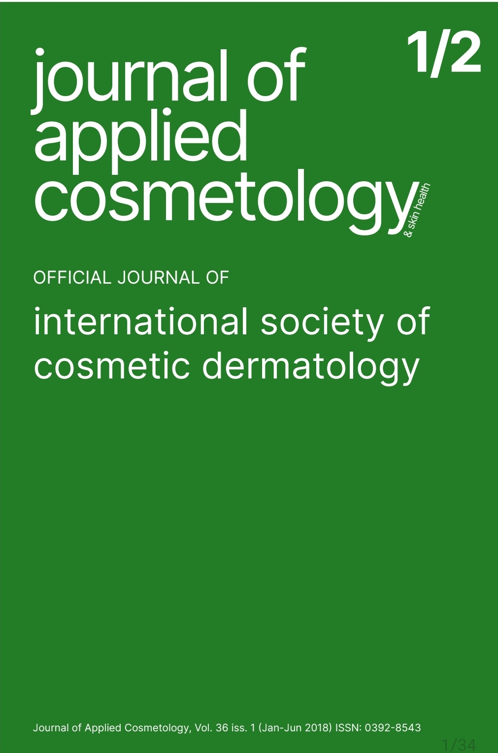 					View Vol. 36 No. 1 (2018): Journal of Applied Cosmetology
				