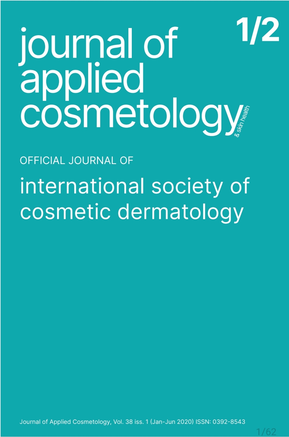 					View Vol. 38 No. 1 (2020): Journal of Applied Cosmetology
				